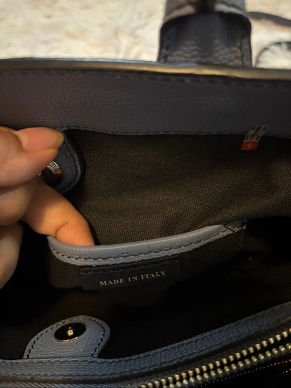 Burberry Navy Blue Leather Top-Handle Satchel - Picture 11 of 16